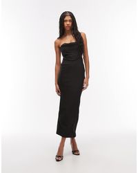 ASOS - Drape Bandeau Corset Maxi Dress With Waist Cut Out - Lyst