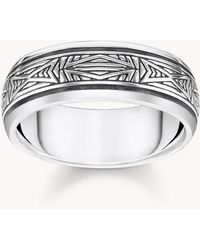 Thomas Sabo - – farbener ring mit eingravierten ornamenten - Lyst