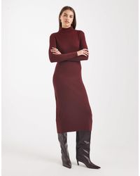Brave Soul - – gestricktes, geripptes midi-pulloverkleid - Lyst