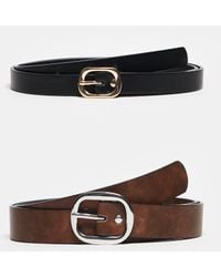 ASOS - Waist And Hip 2 Pack Skinny And Wide Jeans Belt - Lyst