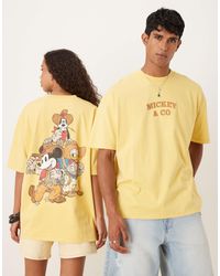 ASOS - Disney Unisex Oversized T-shirt With Mickey Mouse And Friends Western Prints - Lyst