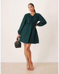 Y.A.S - Tie Front Long Sleeve Mini Dress - Lyst
