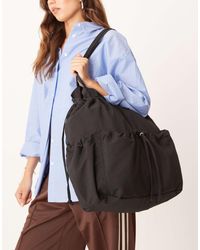 ASOS - – geraffte tragetasche aus nylon - Lyst