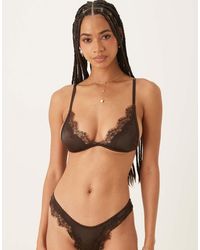KAT THE LABEL - Sorrento Satin Lace Bralette - Lyst