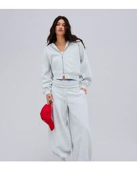 Bershka - Barrel Fit Plush Trousers - Lyst
