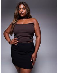 ASOS - Asos Design Curve Bandeau Top With Scarf Neck Detail - Lyst