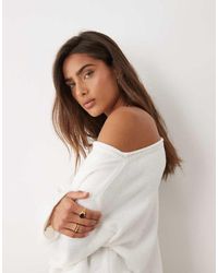 ASOS - Slouchy Off-the-shoulder Sweater With Wool - Lyst