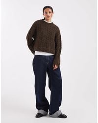 Pieces - Cable Knit Jumper - Lyst