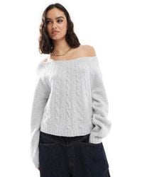 Hollister - – schulterfreier strickpullover - Lyst