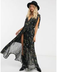 vero moda square neck ditsy floral maxi tea dress