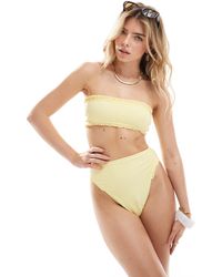 ASOS - Stella Seersucker High Leg High Waist Bikini Bottom - Lyst