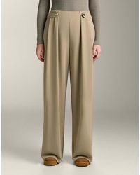 Oysho - Soft-Touch Modal Wide-Leg Trousers With Pleat Waist Detail - Lyst