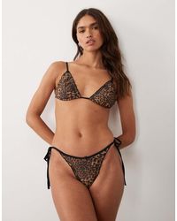 ASOS - Kitty Tie-side Lettuce Edge Bikini Bottom - Lyst