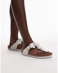 Birkenstock - Gizeh Flower Leather Sandals - Lyst