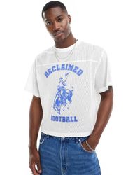 Reclaimed (vintage) - Boxy Cropped T-Shirt Van Airtex Met Cowboy Football-Print - Lyst