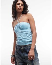 Monki - Tie Back Halter Top - Lyst