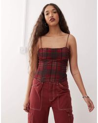 Lioness - Humphrey 90s Square Neck Bow Tie Shoulders Cami Top - Lyst