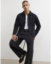 River Island - Slim Fit Pique Double Pocket Jacket - Lyst