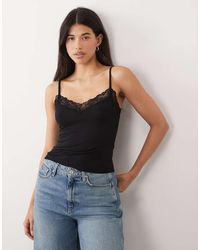Gina Tricot - Lace Trim Singlet Top - Lyst