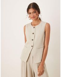 Aware - Mix & Match Premium High Neck Longline Tailored Waistcoat Co-ord - Lyst