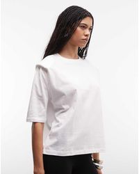 ASOS - Regular Fit Tee With Sharp Shoulder Pad Detail - Lyst
