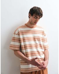 ASOS COLLECTIVE - Oversized Heavyweight Textured Striped T-shirt - Lyst