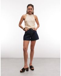 ASOS - Denim Longer A Line Short - Lyst