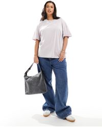 ASOS - Asos design curve - t-shirt oversize lilla slavato - Lyst