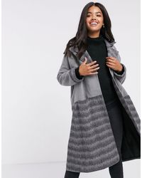 Liquorish Oversized Straight Coat - Black