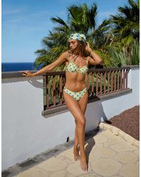South Beach - X Misha Grimes Floral Print High Leg Bikini Bottoms - Lyst