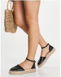 sandalias y chanclas de Alpargatas y sandalias Mujer Zapatos de Zapatos planos Espadrillas de CafeNoir de color Negro 