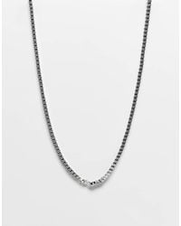 ASOS - Collana A Catenina Argentata Con Maglie Squadrate - Lyst