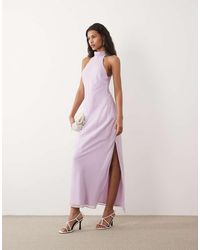 ASOS - Chiffon High Neck Midi Dress - Lyst