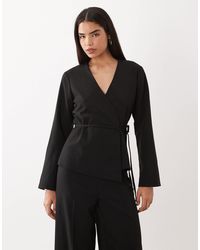 Aware - V-neck Wrap Detail Tailored Blazer Co-ord - Lyst
