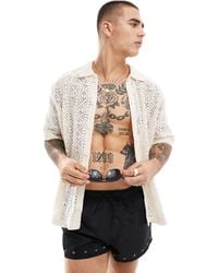 Bershka - Crochet Patterned Shirt - Lyst