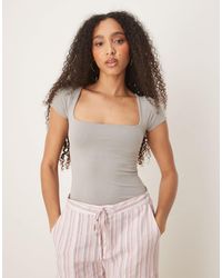 Free People - Clean Lines Square Neck Baby Tshirt - Lyst