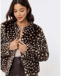 Threadbare - Collarless Faux Fur Jacket - Lyst