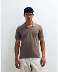 Mango - T-Shirt Met Kraag Met Split - Lyst