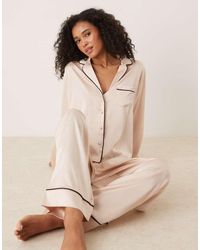 ASOS - Satin Shirt & Pants Pajama Set - Lyst