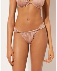 Calzedonia - Calzendonia Brazilian Bikini Bottoms Shiny Satin - Lyst