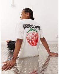 Reclaimed (vintage) - Oversized T-shirt With Portland Back Print - Lyst