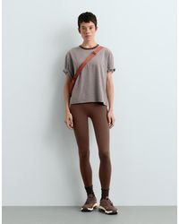 Oysho - Regular Fit Striped Cotton Blend Short-Sleeved T-Shirt - Lyst