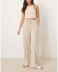 Vila - High Waist Wide Leg Seam Front Pants - Lyst