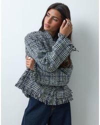 ASOS - Collarless Wool Blend Boucle Jacket - Lyst