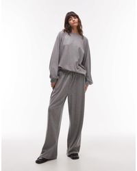 TOPSHOP - Premium Rib Wide Leg Trackies - Lyst