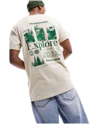 New Look - T-shirt color pietra con scritta "natural horizons" - Lyst