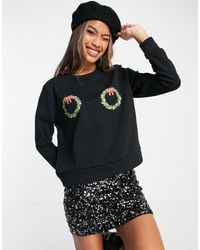 ONLY Christmas Wreaths Sweatshirt - Black