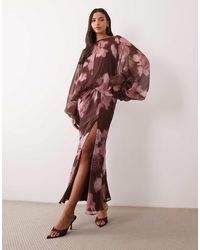 ASOS - Balloon Sleeve Blouson Waist Maxi Dress - Lyst