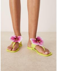 ASOS - Flutter Orchid Flower Jelly Flip Flop Sandal - Lyst
