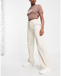 Pull&Bear High Waist Straight Leg Cargo Trousers - Multicolour